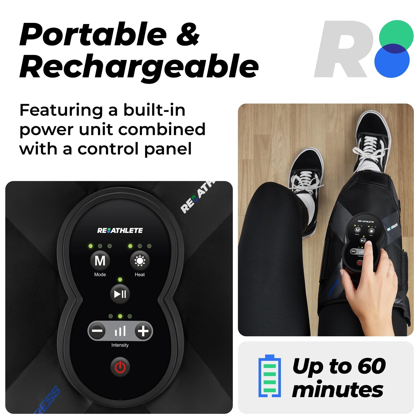 Xpress Knee Massager for Pain Relief Rechargeable, Portable | Leg Massager with Heat and Compression | Also Calf Massager or Thigh Massager | Massager for Circulation