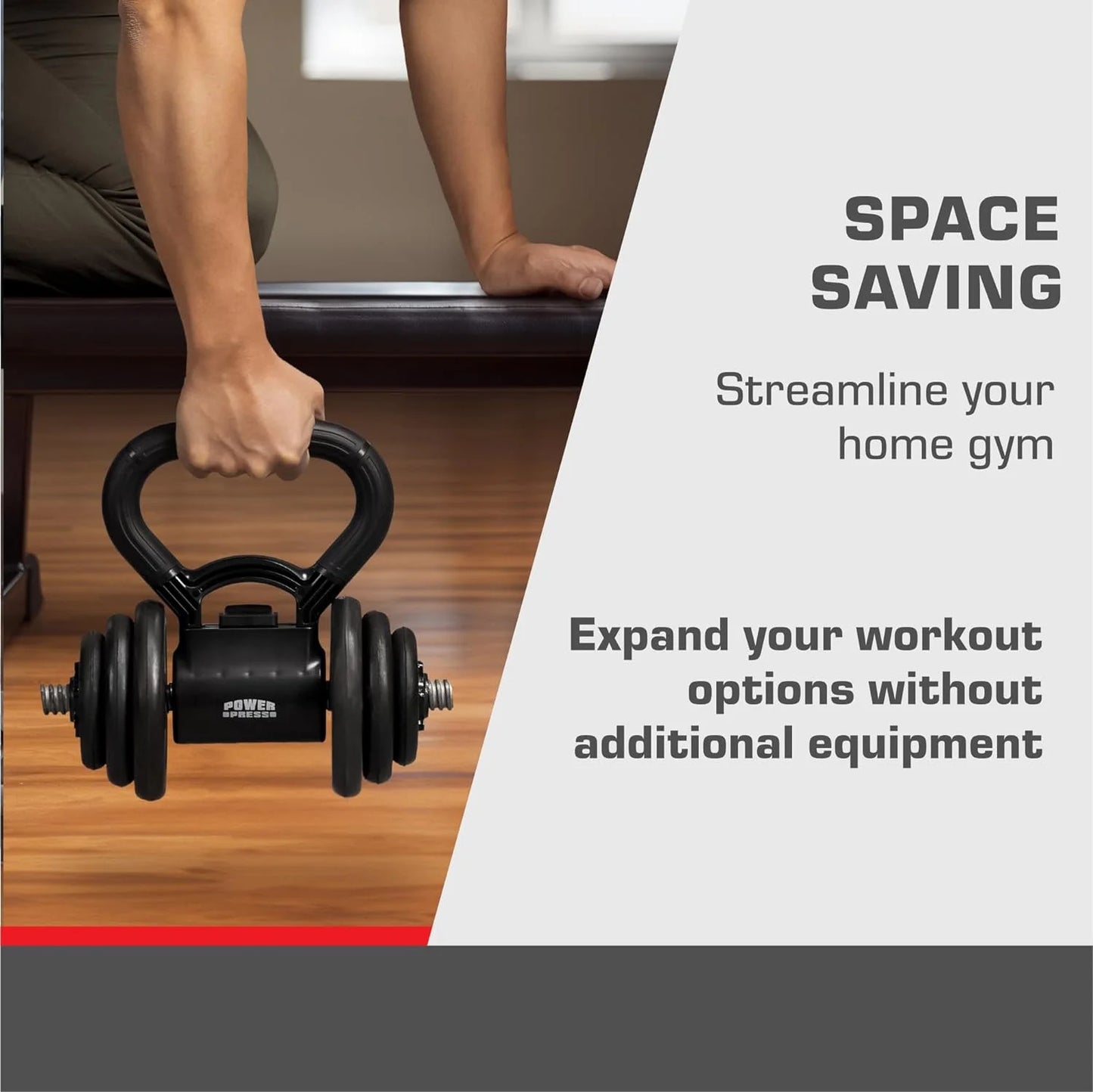 Powerpress Kettlebell Handle - Black Grip Attachment - Home Workout Accessory