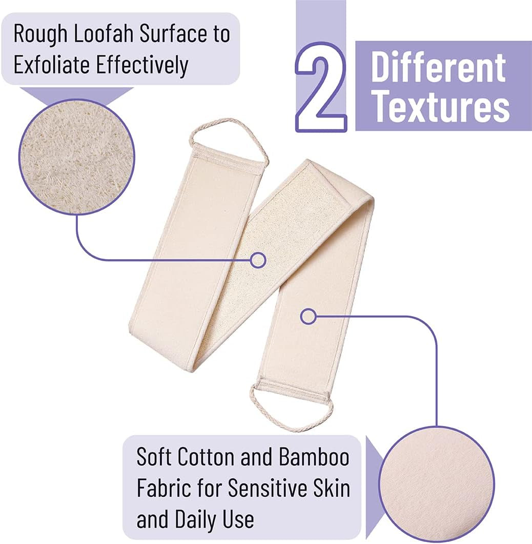 Slick- Exfoliating Loofah Back Scrubber for Shower, Back Scrubber, Loofah Back Scrubber, Shower Back Scrubber, Back Washer, Back Exfoliator, Exfoliating Back Scrubber, Back Cleaner for Shower