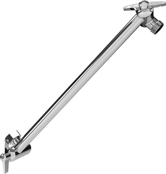 11" Solid Brass Shower Arm Extension - Easily Adjustable with Universal Connection to Showerheads (Luxury Polished Chrome)