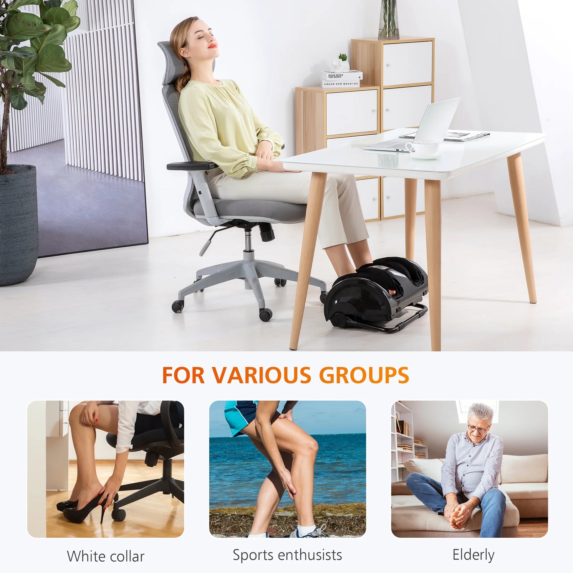 Foot Massager Machine with Heat, Kneading Rolling Foot Calf Massager, Shiatsu Leg Massager, Mothers Day Gifts