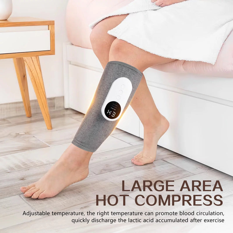 Leg Massager, Calf Air Compression Massager with Heat, Cordless Leg Massager for Circulation and Pain Relief, Calf Massager with 3 Intensities