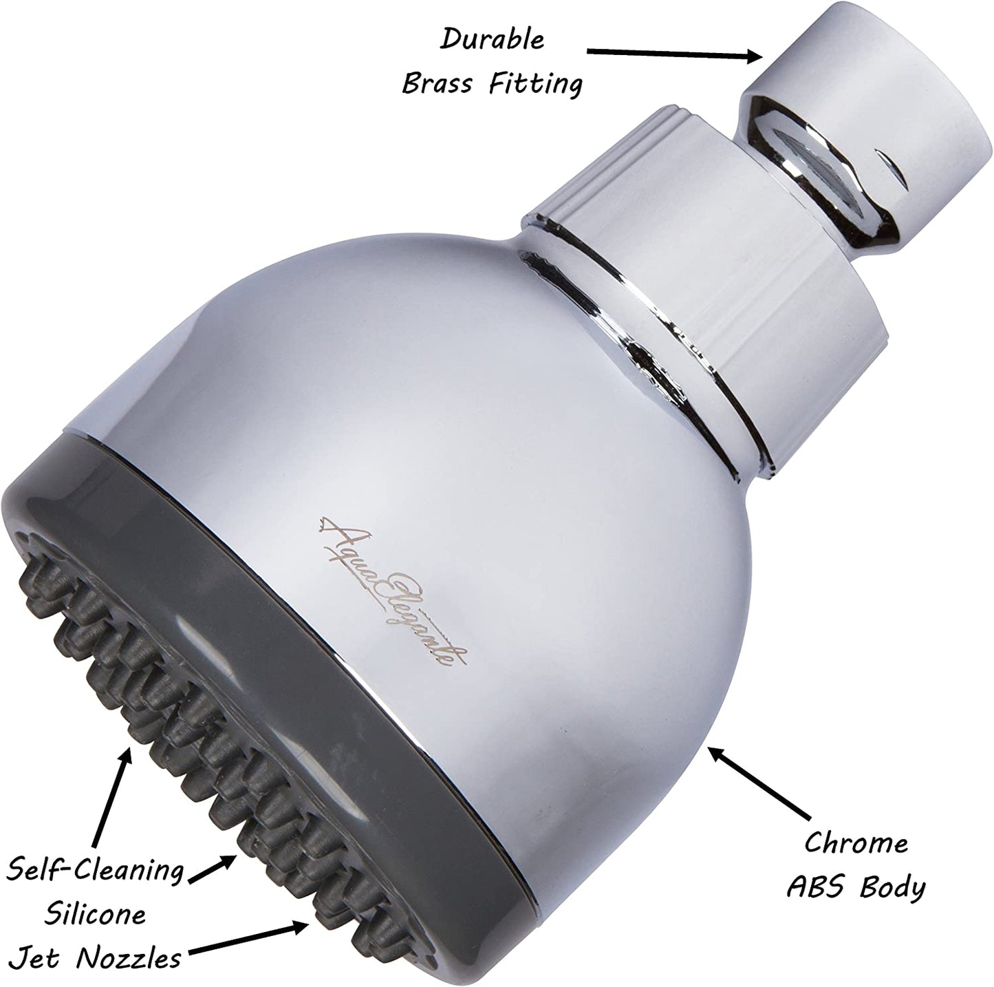 3 Inch High Pressure Shower Head - Best Pressure Boosting, Wall Mount, Bathroom Showerhead for Low Flow Showers, 1.8 GPM - Chrome & California Certified