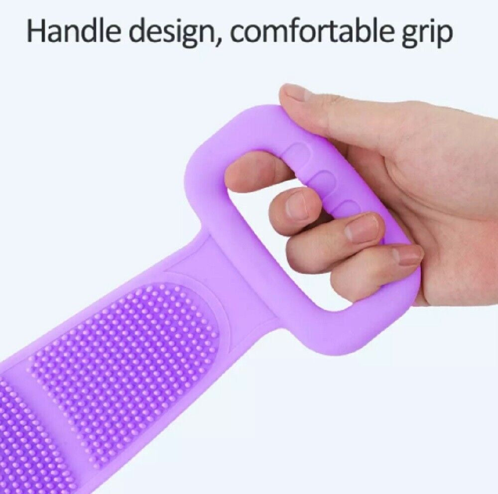 Silicone Bath Body Scrub Brush - Exfoliating Bath Belt, Cleaning Back Towel