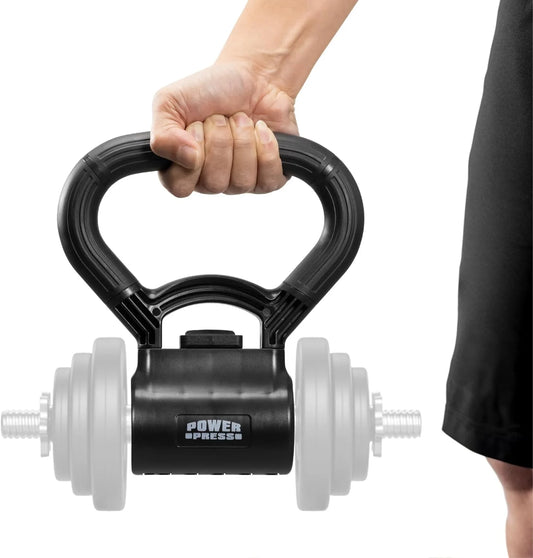 Powerpress Kettlebell Handle - Black Grip Attachment - Home Workout Accessory