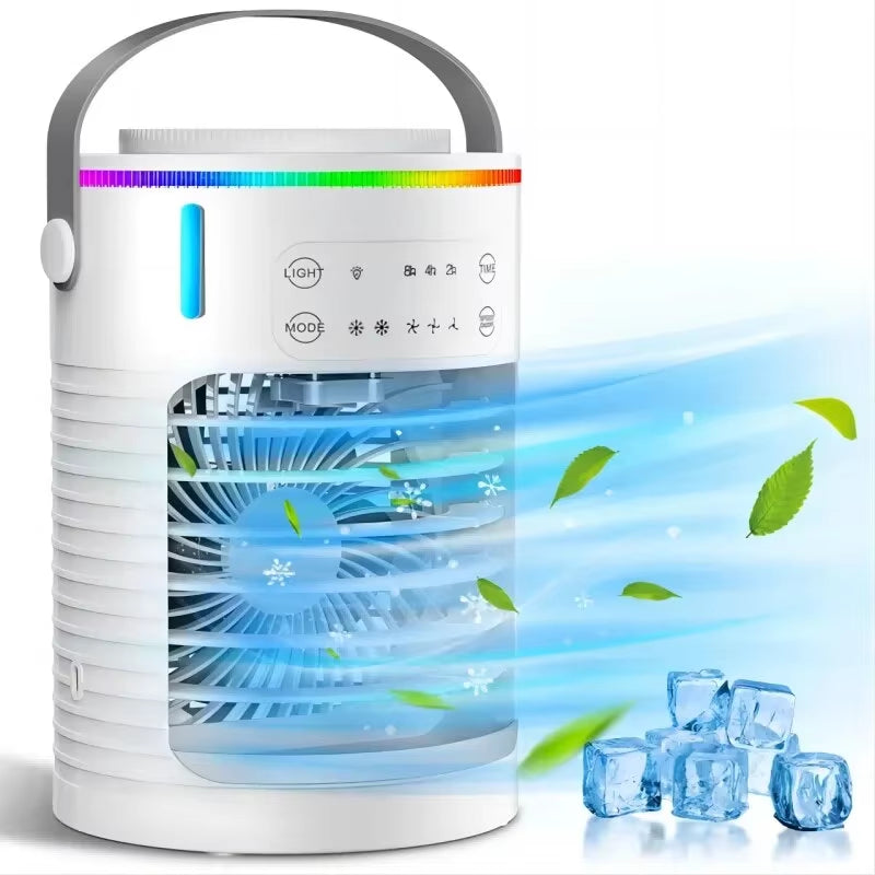 Portable Air Conditioner, Rechargeable Personal Cordless Air Cooler Quiet Desk Fan with 3 Speeds Small Air Conditioner Fan