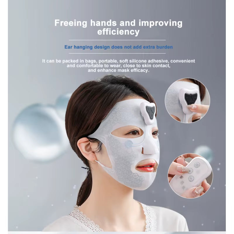 EMS Micro Current Electric Facial Massage Mask Vibration SPA Beauty Skin Care Mask Beauty Instrument