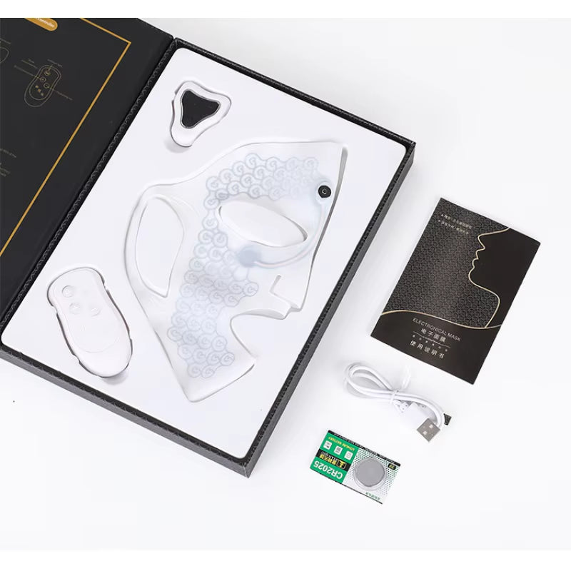 EMS Micro Current Electric Facial Massage Mask Vibration SPA Beauty Skin Care Mask Beauty Instrument