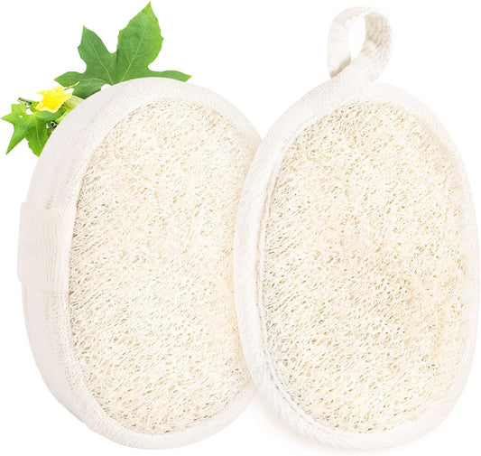 Natural Loofah Sponge Shower for Body, Loofah Exfoliating Body Scrubber, Shower Loofah Pack Bath Sponge Lufas for Women and Men
