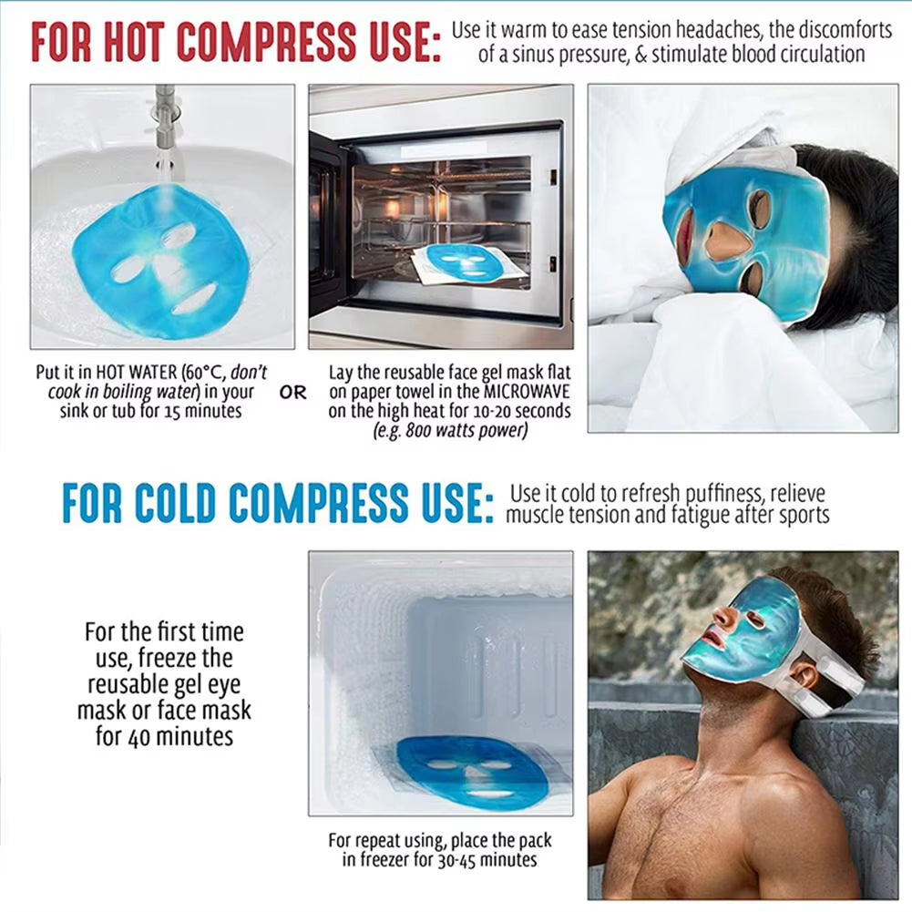 Ice Eye Mask Cold Mask Mask Warm Eye Mask Relieves Fatigue Relaxing Whole Face Cooling Mask Ice Mask Skin Care Tools Beauty