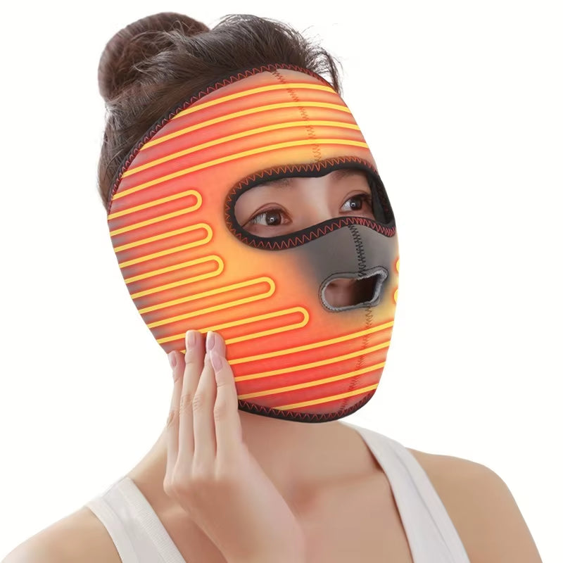 Electrically Heated Head Facial Paralysis Hot Pack Massage Mask Face Aftermath Recovery Instrument Face Spasm Crooked Mouth