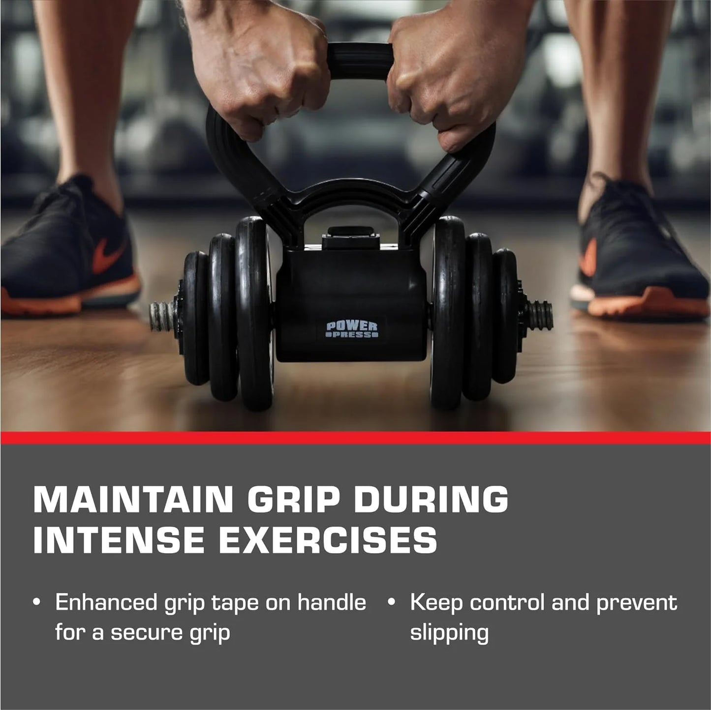 Powerpress Kettlebell Handle - Black Grip Attachment - Home Workout Accessory