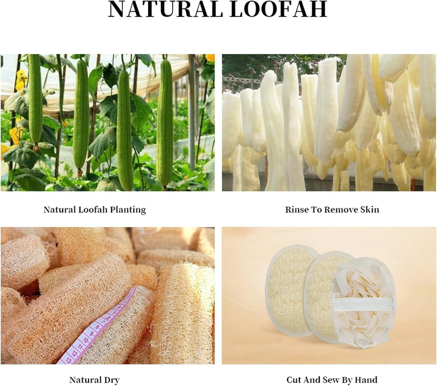 Loofah Sponge Exfoliating Body Scrubber (2 Pack), Double-Sided Natural Loofah Pads & Bath Shower Sponge Mesh Pouf Ball for Women and Men, Travel-Friendly Body Scrubbers, Deep Clean & Exfoliation