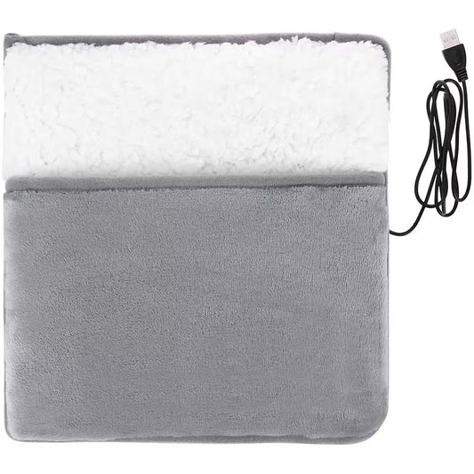 Household Feet Warmer Heater USB Soft Plush Thermal Blanket Feet Foot Warming Mat Heating Slippers for Home Office Bedroom
