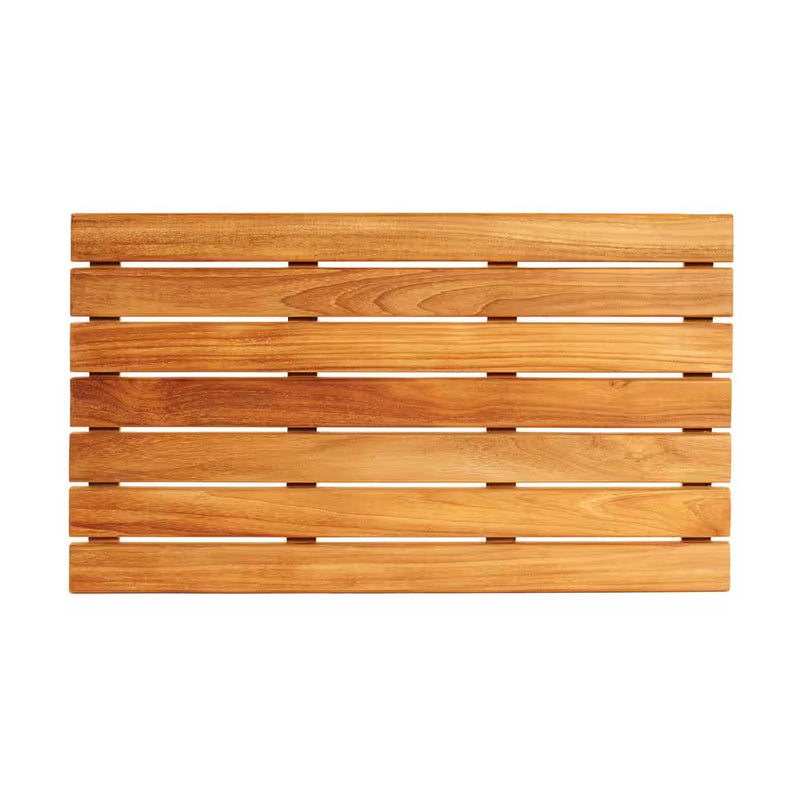 24 In. W Bathroom Shower Mat in Natural Teak