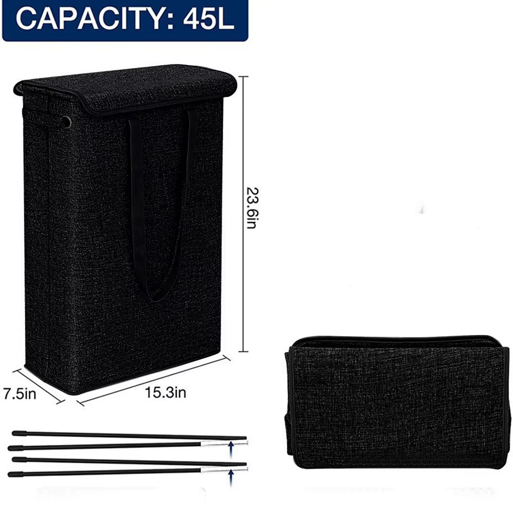 Thin Laundry Basket with Handle & Lid Slim Laundry Basket Multi-Function Narrow Laundry Hamper for Toys Clothing Organization
