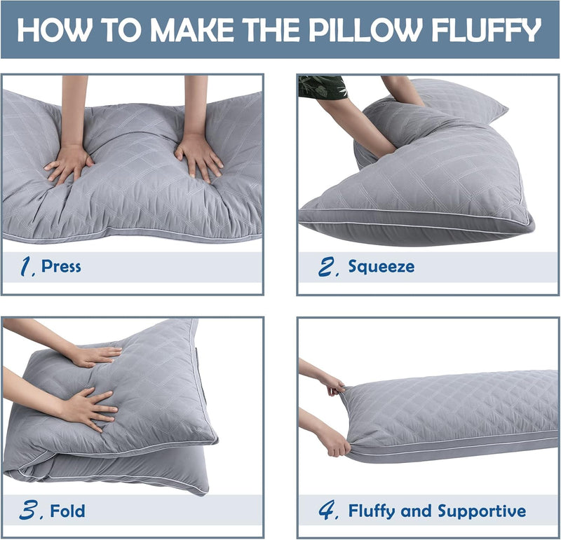 Gray 21X54 Inch Body Pillows for Adults- down Alternative Body Pillows Premium Adjustable Loft Quilted Body Pillows Hypoallergenic Fluffy Quality Plush Body Pillow