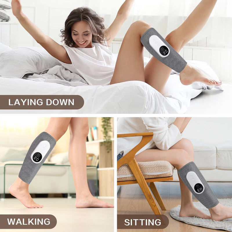 Leg Massager, Calf Air Compression Massager with Heat, Cordless Leg Massager for Circulation and Pain Relief, Calf Massager with 3 Intensities