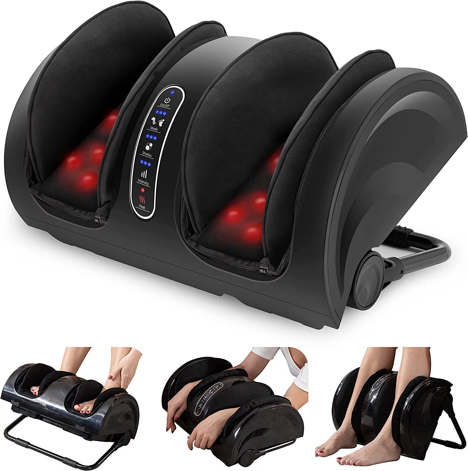 Foot Massager Machine with Heat, Kneading Rolling Foot Calf Massager, Shiatsu Leg Massager, Mothers Day Gifts