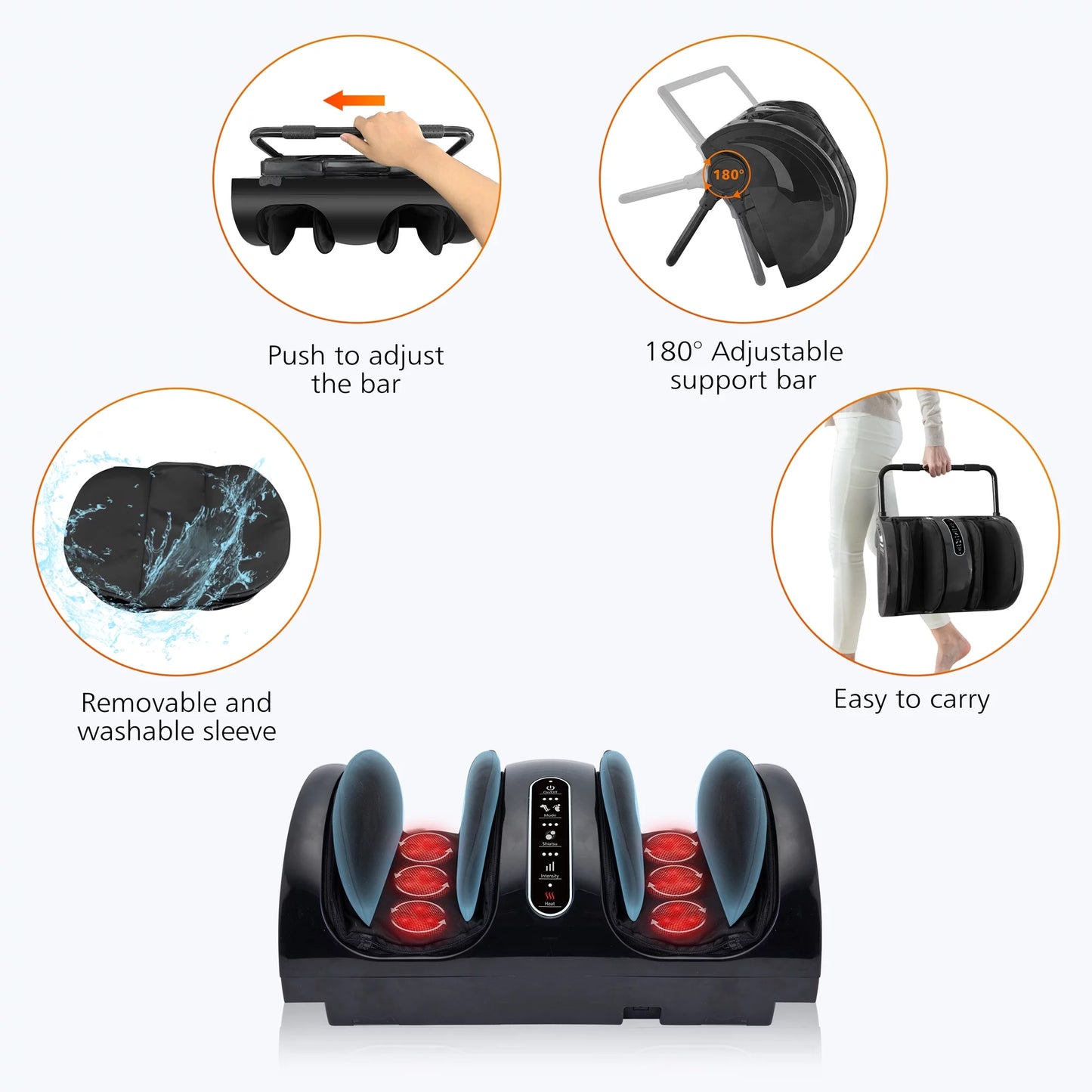 Foot Massager Machine with Heat, Kneading Rolling Foot Calf Massager, Shiatsu Leg Massager, Mothers Day Gifts