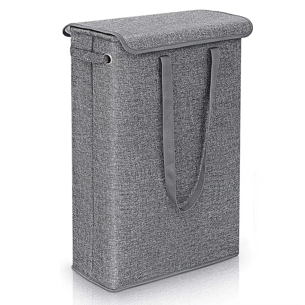 Thin Laundry Basket with Handle & Lid Slim Laundry Basket Multi-Function Narrow Laundry Hamper for Toys Clothing Organization