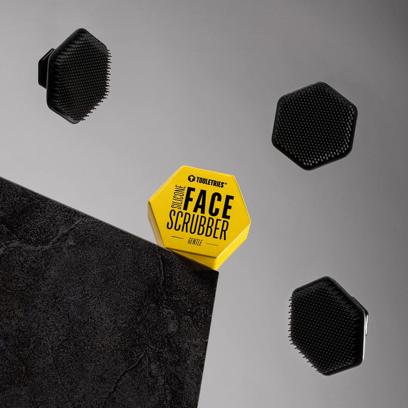 - Men'S Face Scrubber - Premium Silicone Facial Cleansing Brush, Gentle Exfoliator Pad & Soft-Touch Massager - Removes Dead & Dry Skin - Long Lasting Shower Accessories - Charcoal