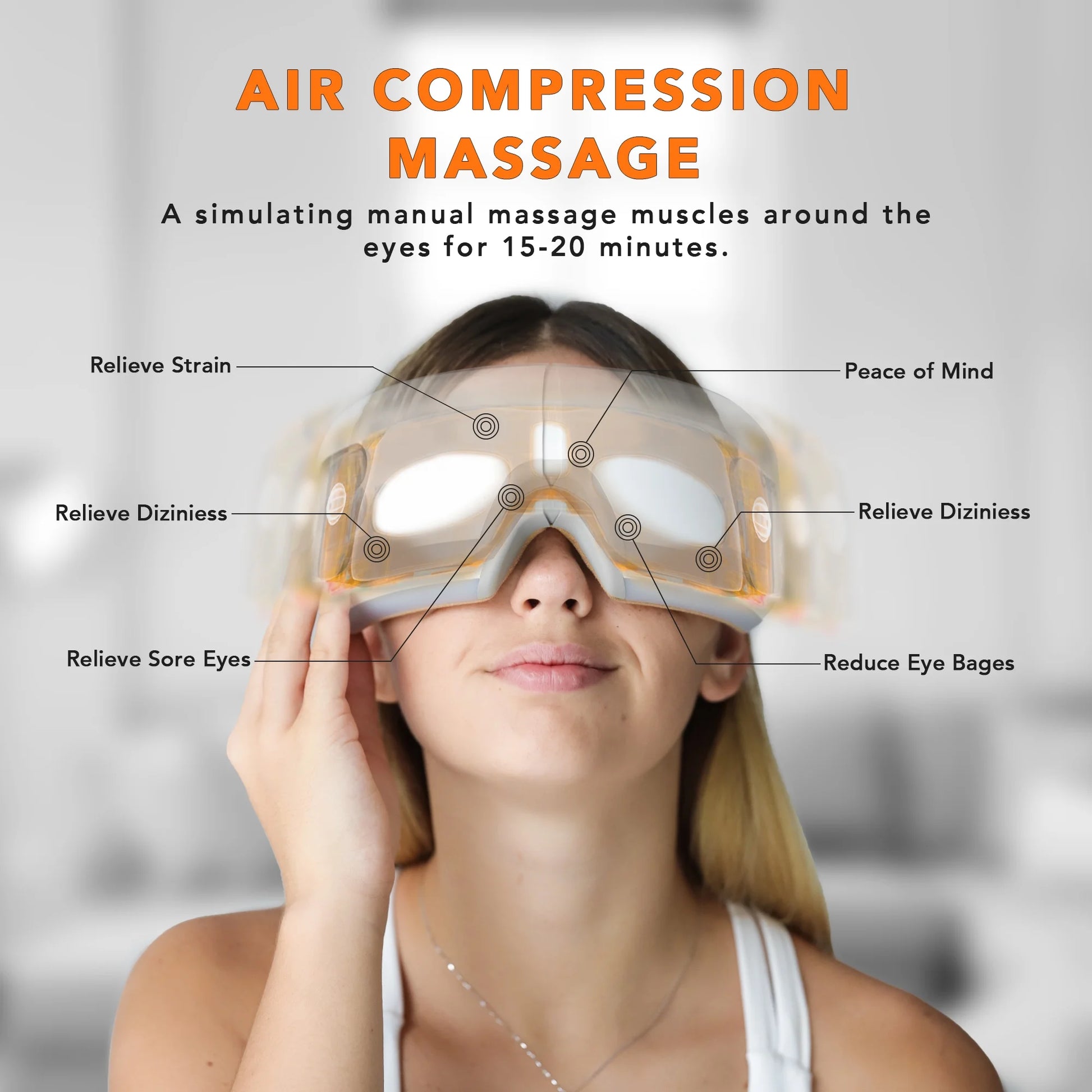 Isee4 Eye Massager with Heat Air Pressure, No Music Silence Massage for Dry Eye, Eye Strain, Eye Fatigue Relief & Better Sleep