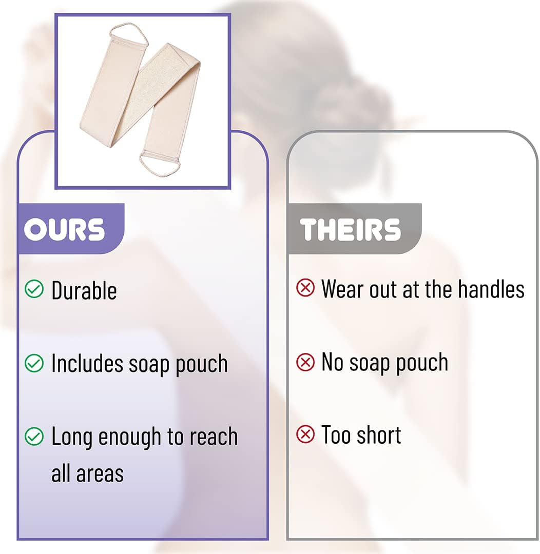 Slick- Exfoliating Loofah Back Scrubber for Shower, Back Scrubber, Loofah Back Scrubber, Shower Back Scrubber, Back Washer, Back Exfoliator, Exfoliating Back Scrubber, Back Cleaner for Shower