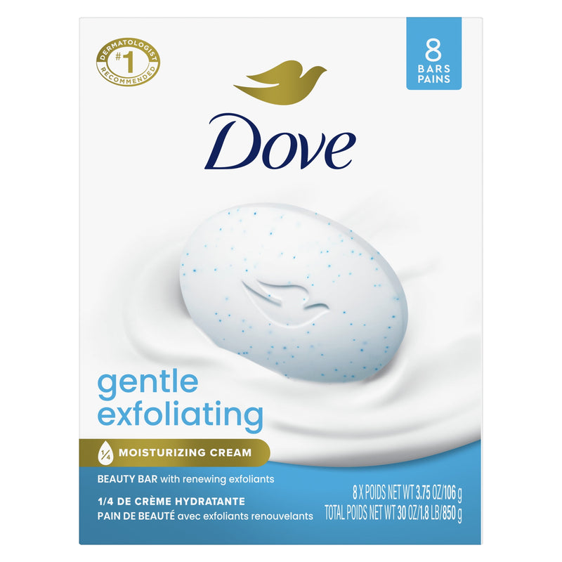 Beauty Bar Soap for Women Gentle Exfoliating All Skin, 3.75 Oz 8 Bars