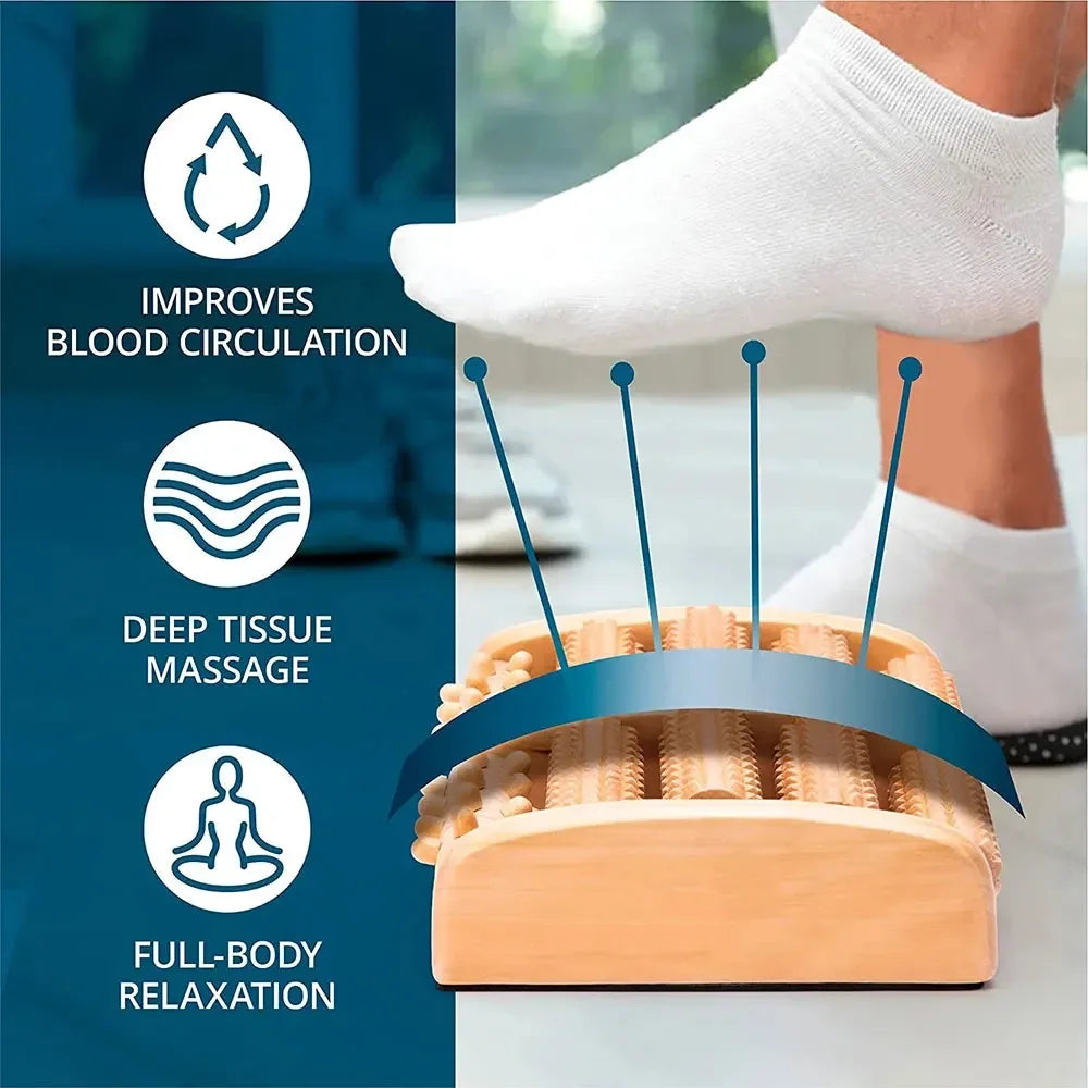 Wooden Foot Massage Roller Relieves Fatigue Foot Pain and Plantar Fasciitis Plantar Muscle Relaxation Tool Muscle Relax Home Gym