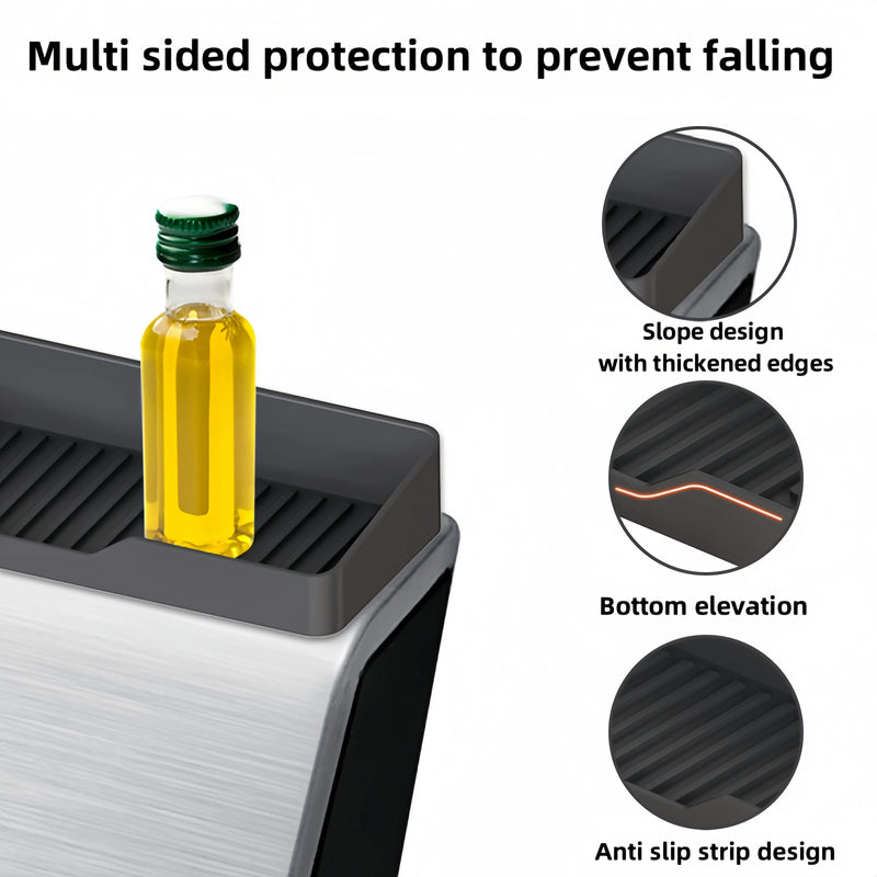Spice Rack Magnetic Stove Top Shelf over the Stove Spice Rack for Kitchen Shelves Silicone Shelf Organizer Seasoning Organizer