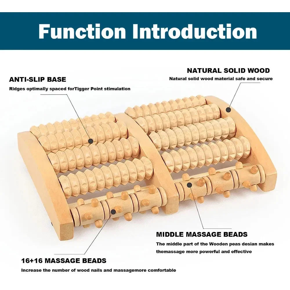Wooden Foot Massage Roller Relieves Fatigue Foot Pain and Plantar Fasciitis Plantar Muscle Relaxation Tool Muscle Relax Home Gym