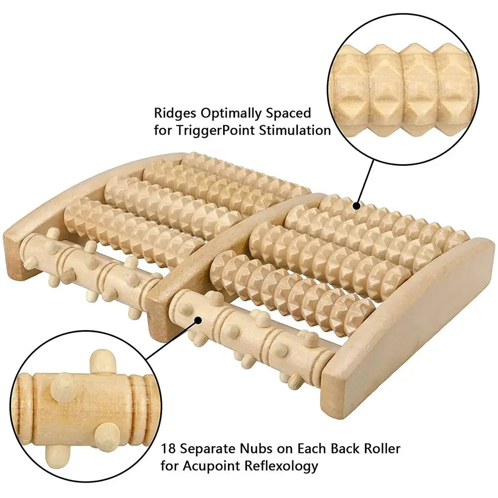 Wooden Foot Massage Roller Relieves Fatigue Foot Pain and Plantar Fasciitis Plantar Muscle Relaxation Tool Muscle Relax Home Gym