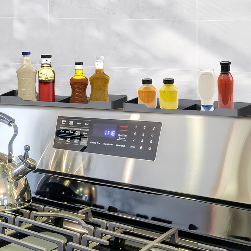 Spice Rack Magnetic Stove Top Shelf over the Stove Spice Rack for Kitchen Shelves Silicone Shelf Organizer Seasoning Organizer