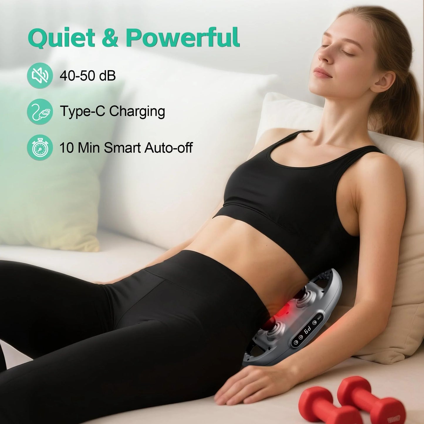 Fascia Gun Massager Six-Head Fascia Gun Massager for Back Waist Legs Body Shoulder High Frequency Professional Muscle Relaxation