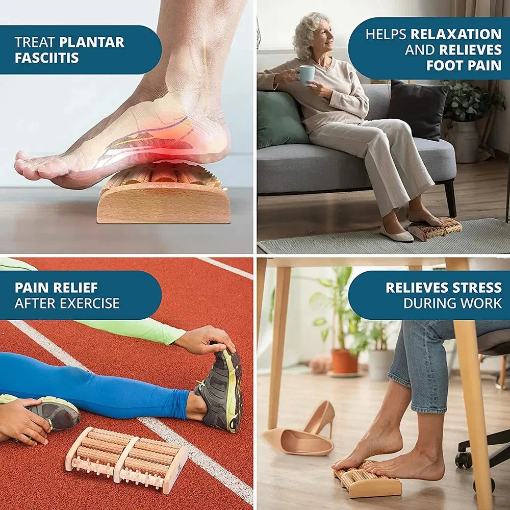 Wooden Foot Massage Roller Relieves Fatigue Foot Pain and Plantar Fasciitis Plantar Muscle Relaxation Tool Muscle Relax Home Gym
