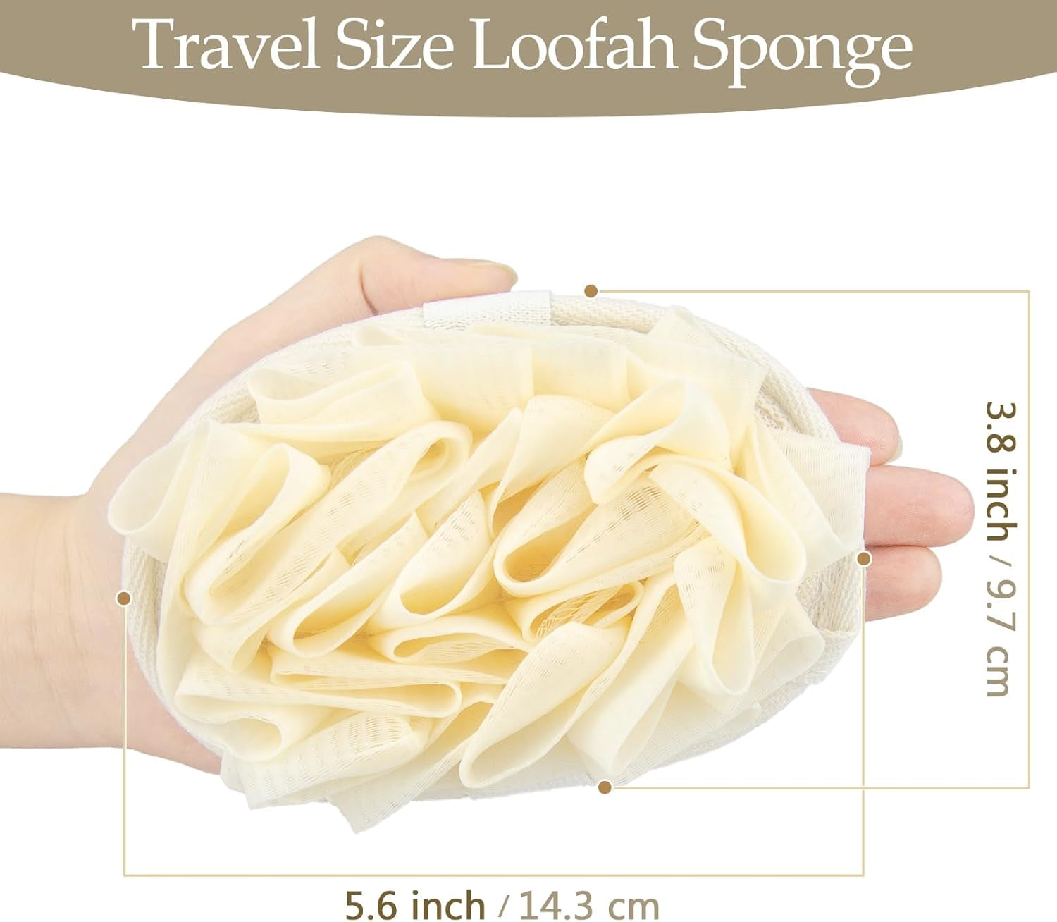 Travel Natural Body Loofah Sponge,Mini Loofah Travel Size, Loofah Double Sided,Eco Organic Loofah Sponge Exfoliating with Hand,Body Scrub Sponge Loofah Soft Sensitive Skin 2Pcs