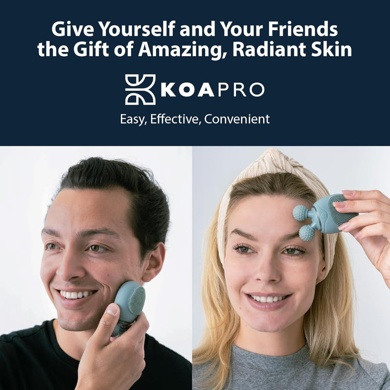 pro Facial Cleansing Brush Exfoliating Face Scrubber for Women & Men, Waterproof Face Brush Cleanser, 3-In-1 Rechargeable Electric Face Massager Tool, Reusable Sonic Face Cleansing Brush
