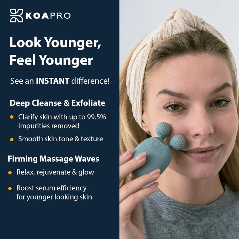 pro Facial Cleansing Brush Exfoliating Face Scrubber for Women & Men, Waterproof Face Brush Cleanser, 3-In-1 Rechargeable Electric Face Massager Tool, Reusable Sonic Face Cleansing Brush
