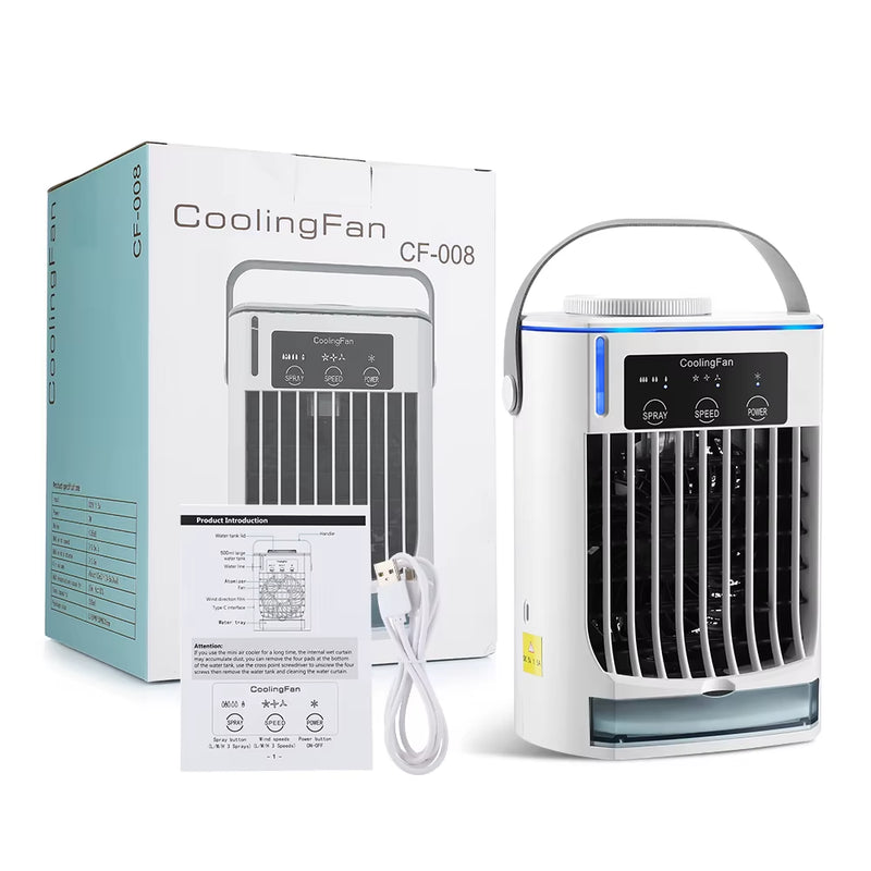 Mini Portable Air Conditioner Air Cooler Fan USB Water Cooling Fan Air Conditioning for Home Office Mobile Air Conditioner