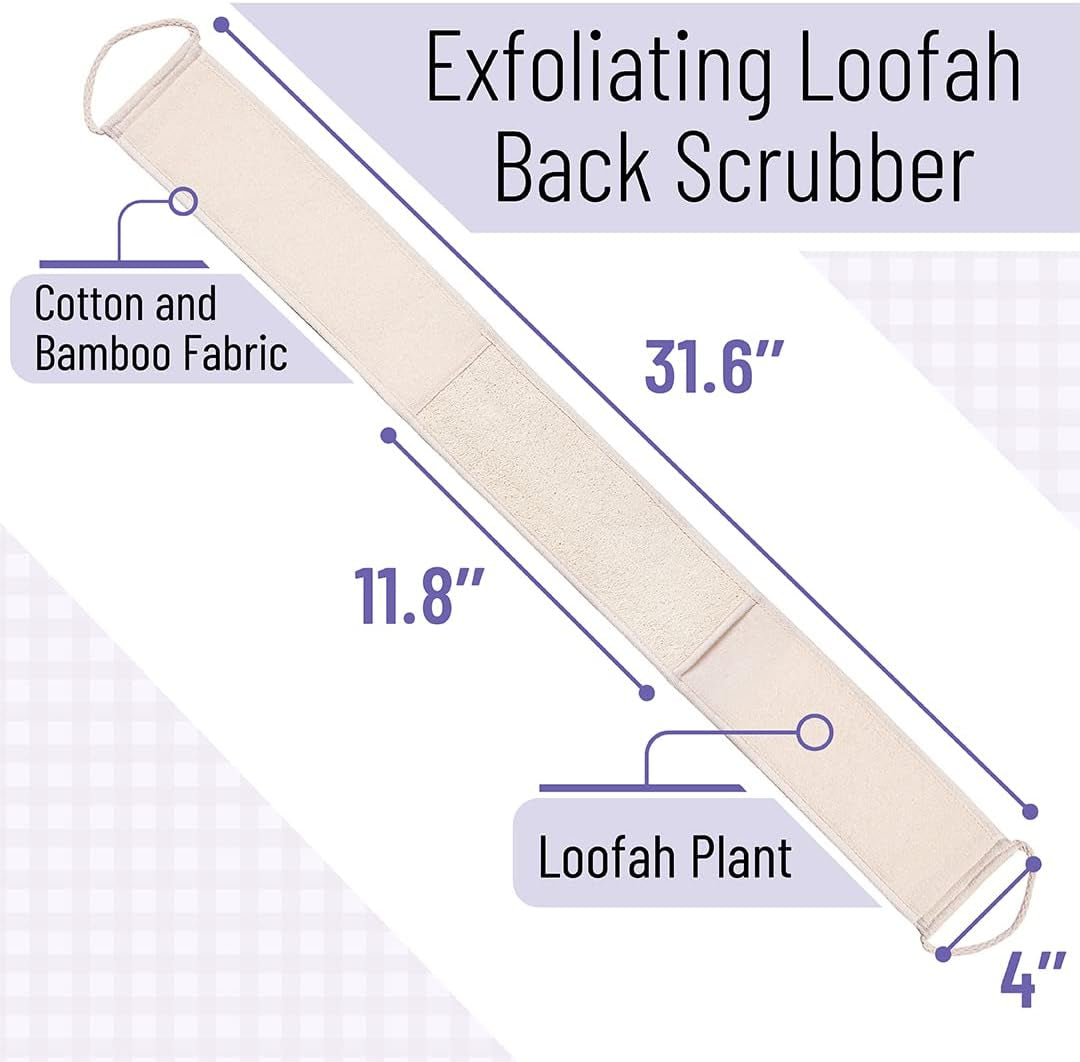 Slick- Exfoliating Loofah Back Scrubber for Shower, Back Scrubber, Loofah Back Scrubber, Shower Back Scrubber, Back Washer, Back Exfoliator, Exfoliating Back Scrubber, Back Cleaner for Shower