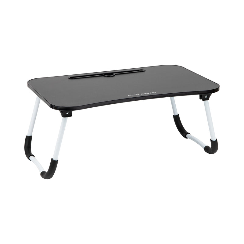Foldable Bed Tray, Lap Desk with Fold-Up Legs, Freestanding Portable Table for Laptop, Tablet, Reading, Black