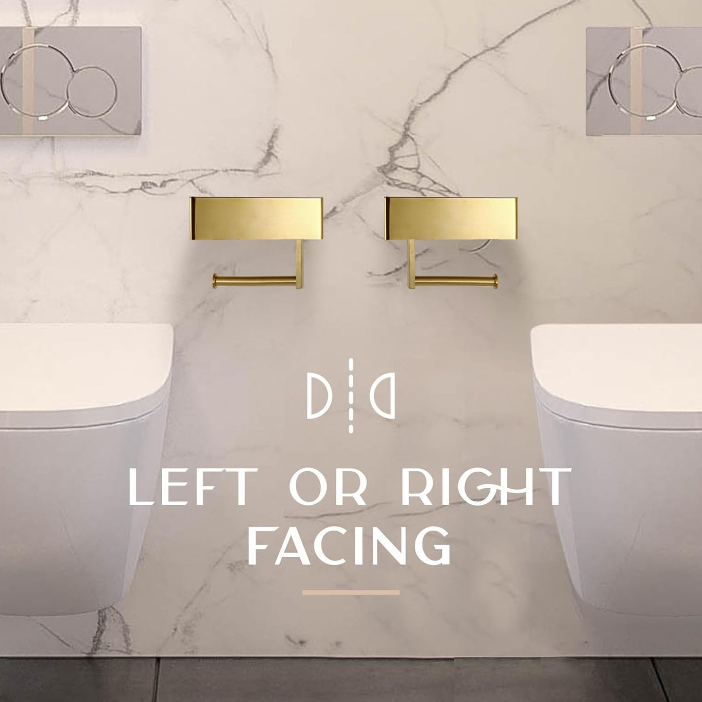 Day Moon™ Brushed Gold Toilet Paper Holder with Shelf, Wipe Holder for Bathroom Flushable Wipes Dispenser Toilet Paper and Wipes Holder, Toilet Paper Holder with Storage Toilet Paper Holder Wall Mount