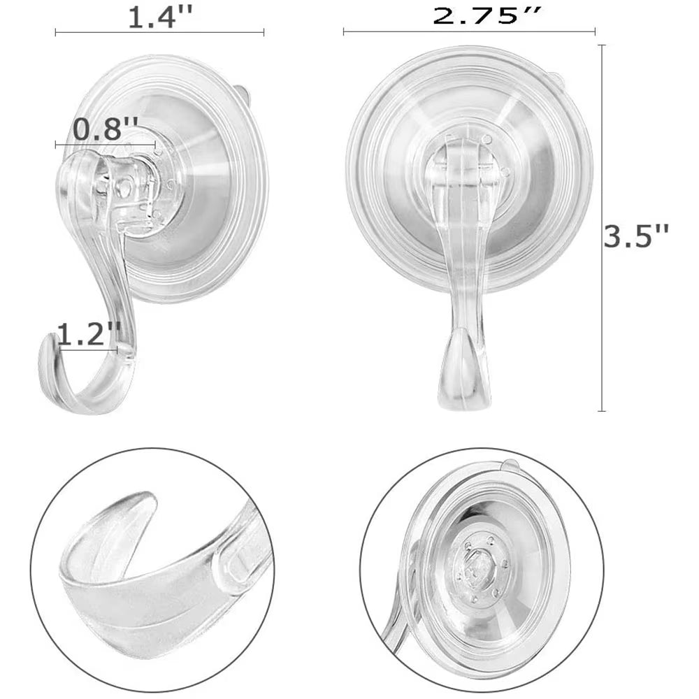 Suction Cup Hooks Clear Reusable Heavy Duty Vacuum Suction Cup Hooks Kitchen Bathroom Hooks for Towel Clothes Coat Hanging Hook