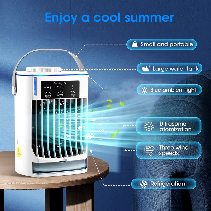 Mini Portable Air Conditioner Air Cooler Fan USB Water Cooling Fan Air Conditioning for Home Office Mobile Air Conditioner
